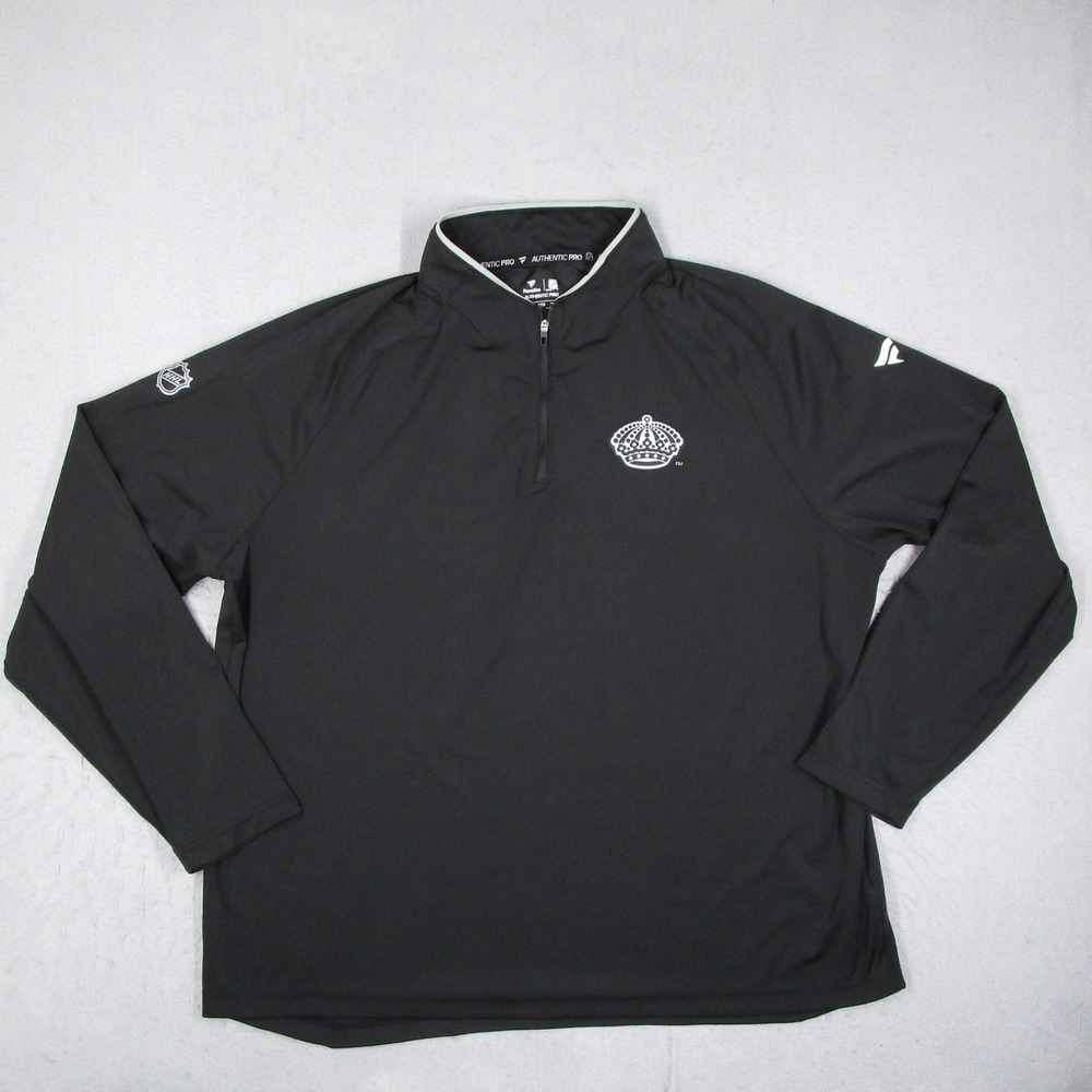 Fanatics Authentic Pro NHL LA Kings Quarter Zip Pullover Black Mens 2XL H25 03HJ